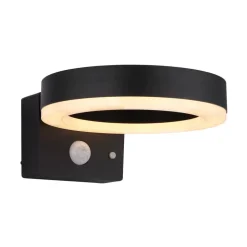LED buiten wandlamp 36507 zwart, sensor, kunststof