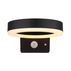 LED buiten wandlamp 36507 zwart, sensor, kunststof