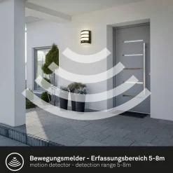 LED buiten wandlamp 3795015, zwart, sensor, IP44