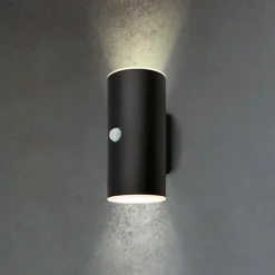 LED buiten wandlamp 3787015, zwart, sensor, omhoog/omlaag