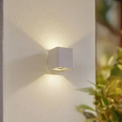 LED buiten wandlamp Aaron, wit, IP54, omhoog/omlaag