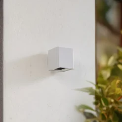 LED buiten wandlamp Aaron, wit, IP54, omhoog/omlaag