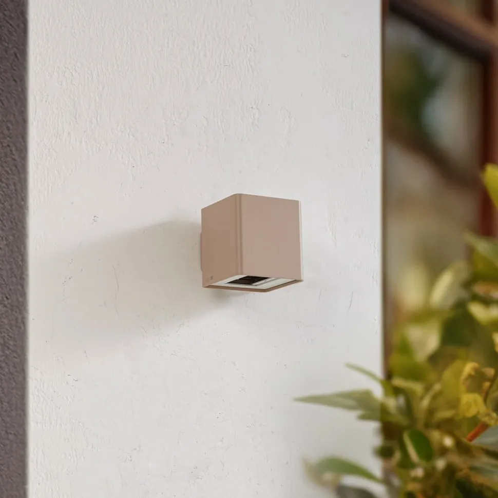 LED buiten wandlamp Aaron, beige, IP54, omhoog/omlaag