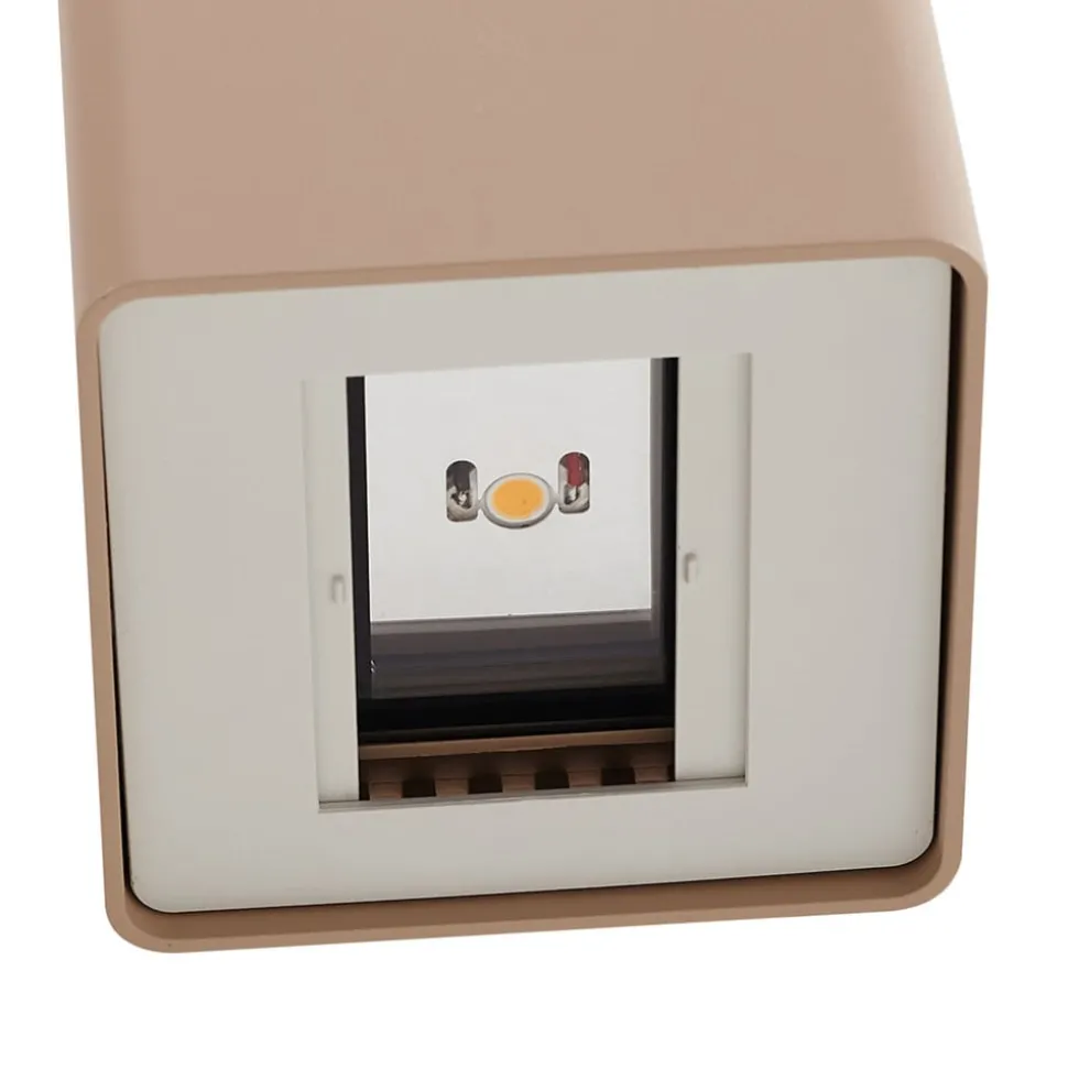 LED buiten wandlamp Aaron, beige, IP54, omhoog/omlaag