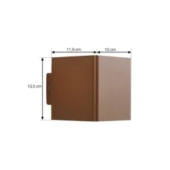 LED buiten wandlamp Aaron, bruin, IP54, omhoog/omlaag