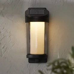 LED buiten wandlamp Alippa, zwart Hoogte 21 cm metaal