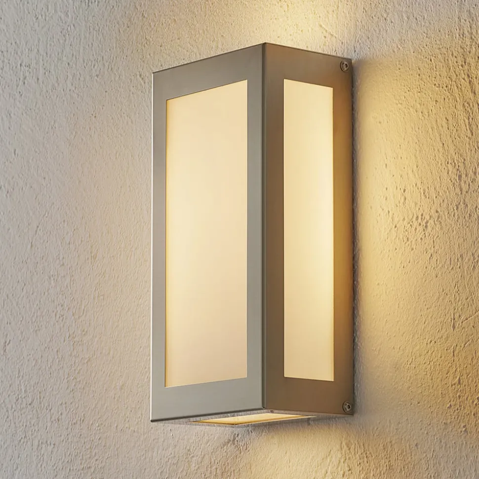 LED buiten wandlamp Aqua Rain, roestvrijstaal