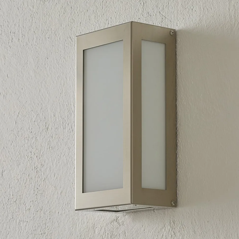 LED buiten wandlamp Aqua Rain, roestvrijstaal