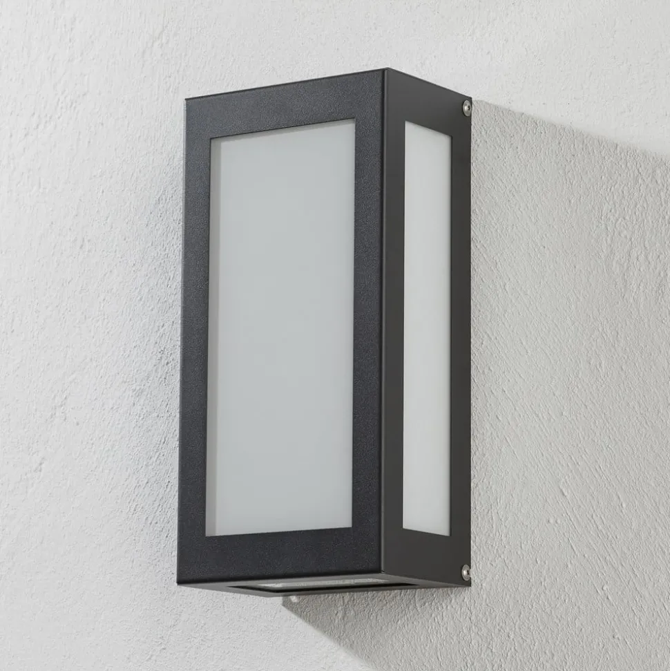 LED buiten wandlamp Aqua Rain, antraciet