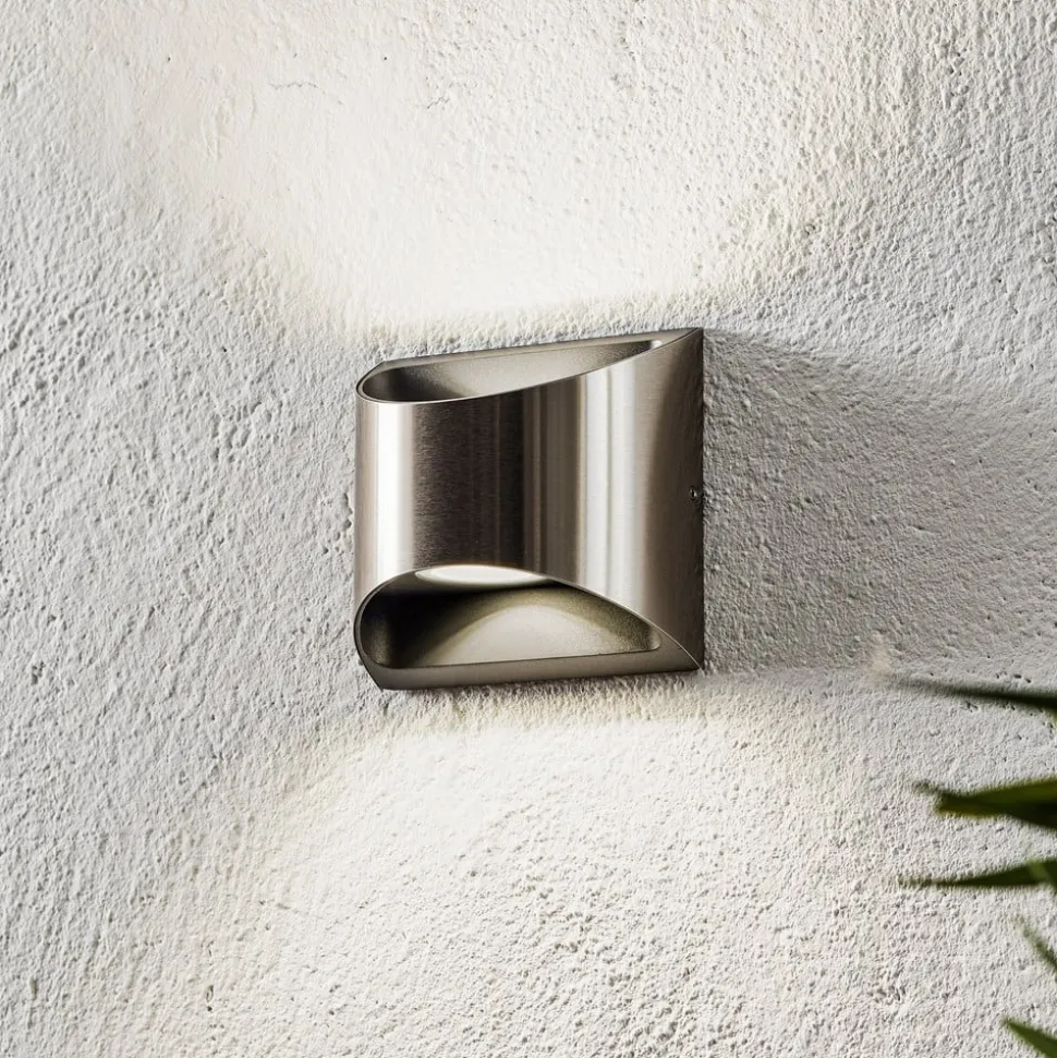 LED buiten wandlamp Dodd, halfrond, roestvrij staal