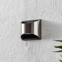 LED buiten wandlamp Dodd, halfrond, roestvrij staal