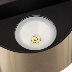 LED buiten wandlamp Dodd, halfrond, roestvrij staal