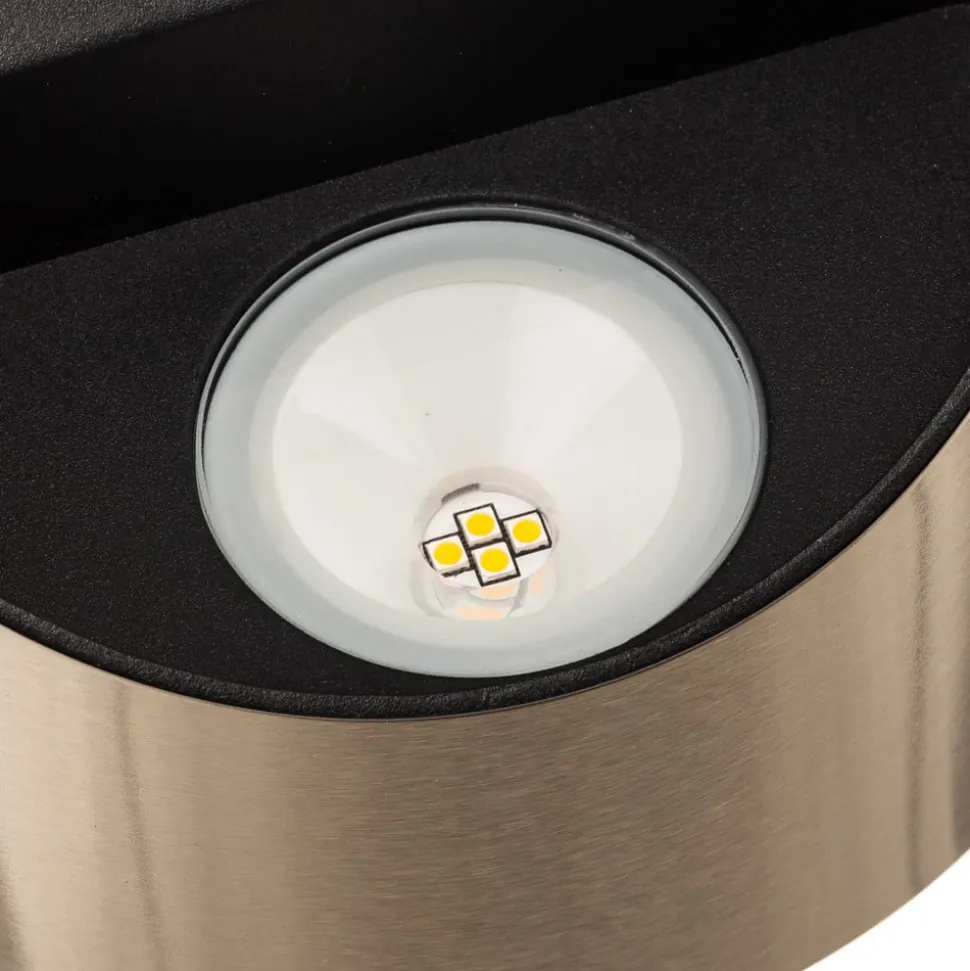 LED buiten wandlamp Dodd, halfrond, roestvrij staal