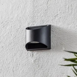 LED buiten wandlamp Dodd, halfrond, antraciet