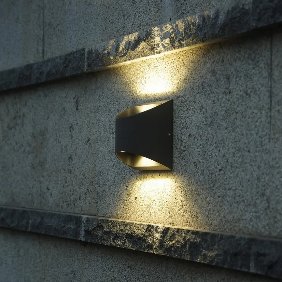 LED buiten wandlamp Dodd, halfrond, antraciet