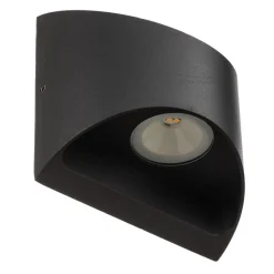 LED buiten wandlamp Dodd, halfrond, antraciet