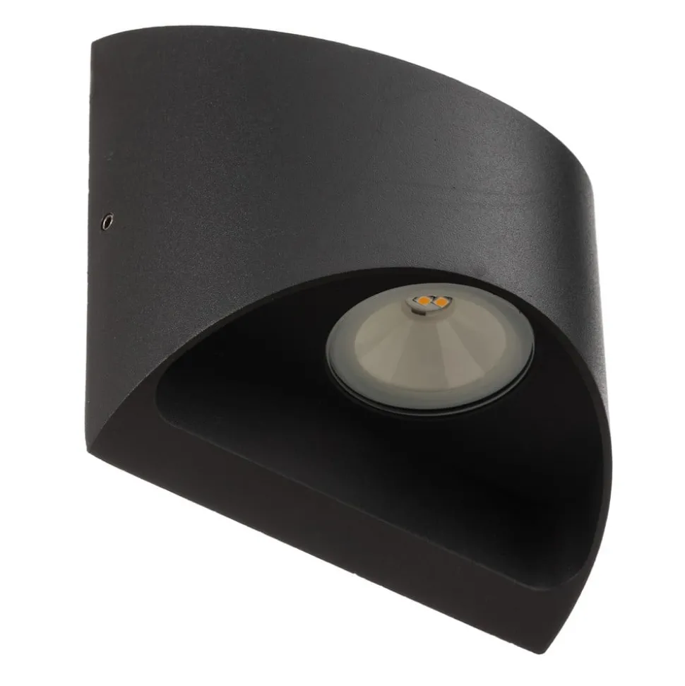 LED buiten wandlamp Dodd, halfrond, antraciet