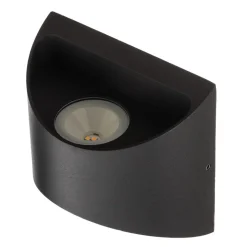 LED buiten wandlamp Dodd, halfrond, antraciet