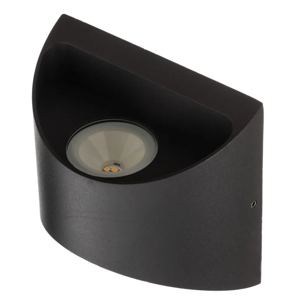 LED buiten wandlamp Dodd, halfrond, antraciet