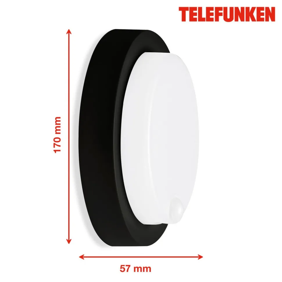 LED buiten wandlamp Dortmund Ø17cm zwart