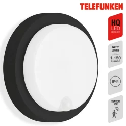 LED buiten wandlamp Dortmund Ø17cm zwart