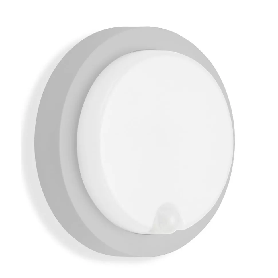 LED buiten wandlamp Dortmund Ø17cm zilver