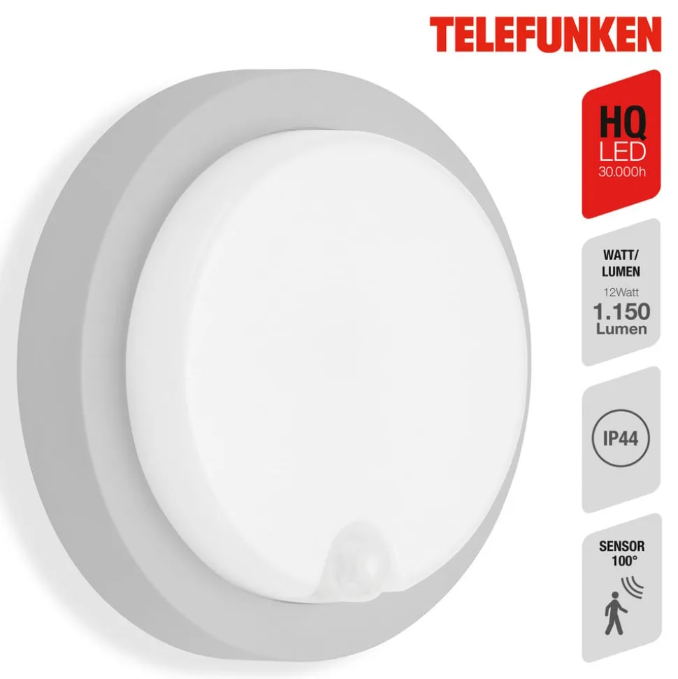 LED buiten wandlamp Dortmund Ø17cm zilver