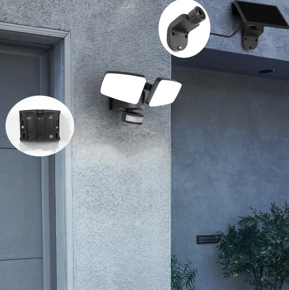 LED buiten wandlamp Duplex, 2-lamps, hoekmontage