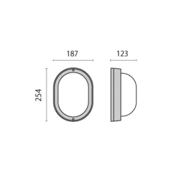 LED buiten wandlamp Eko+19 LED 3.000K antraciet