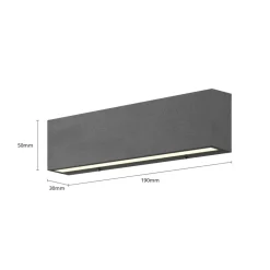 LED buiten wandlamp Elvira, antraciet, metaal, warmwit, IP65