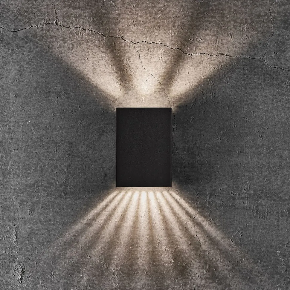 LED buiten wandlamp Fold, 10 X 15 cm, zwart