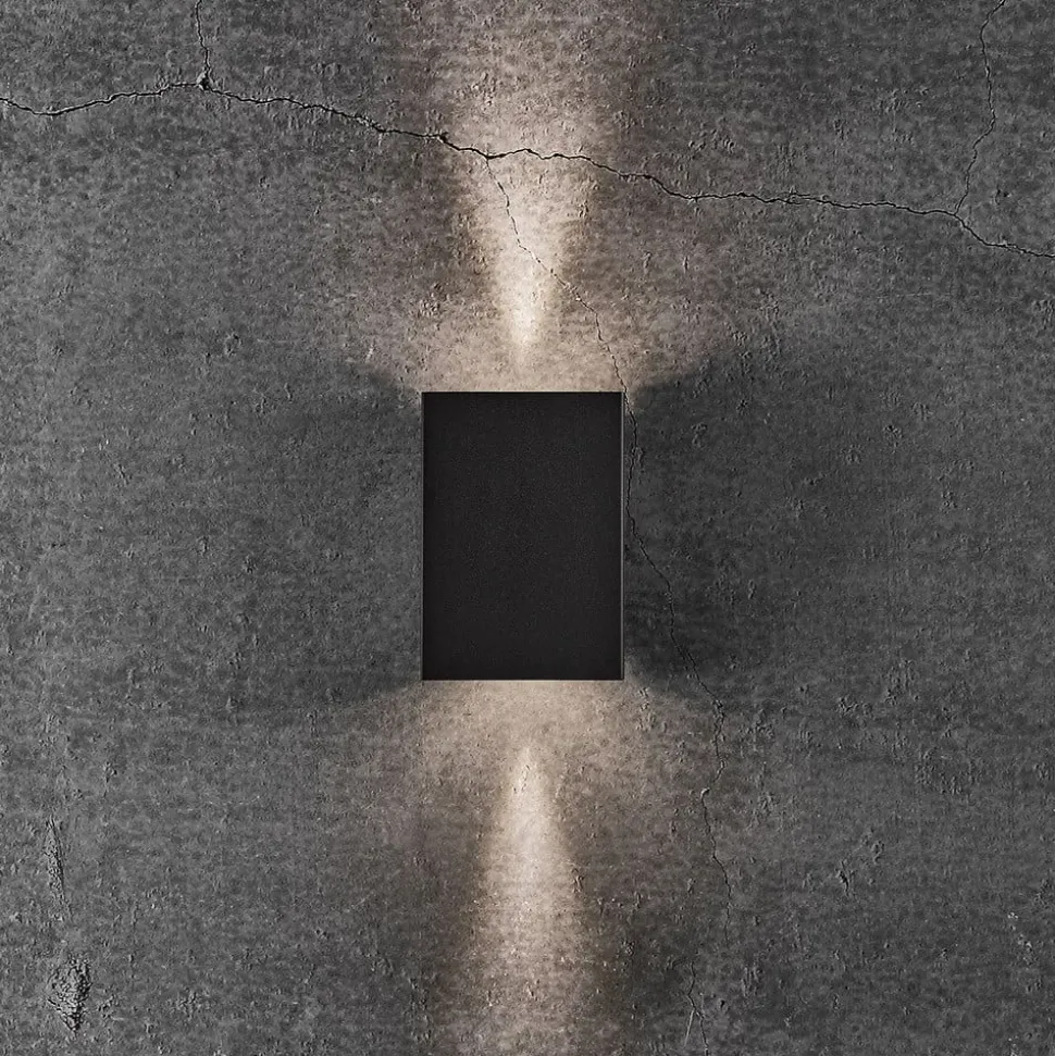 LED buiten wandlamp Fold, 10 X 15 cm, zwart