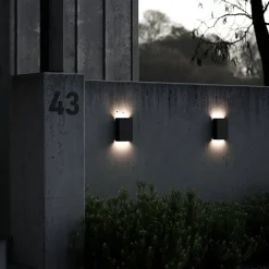 LED buiten wandlamp Fold, 15 X 21cm, zwart