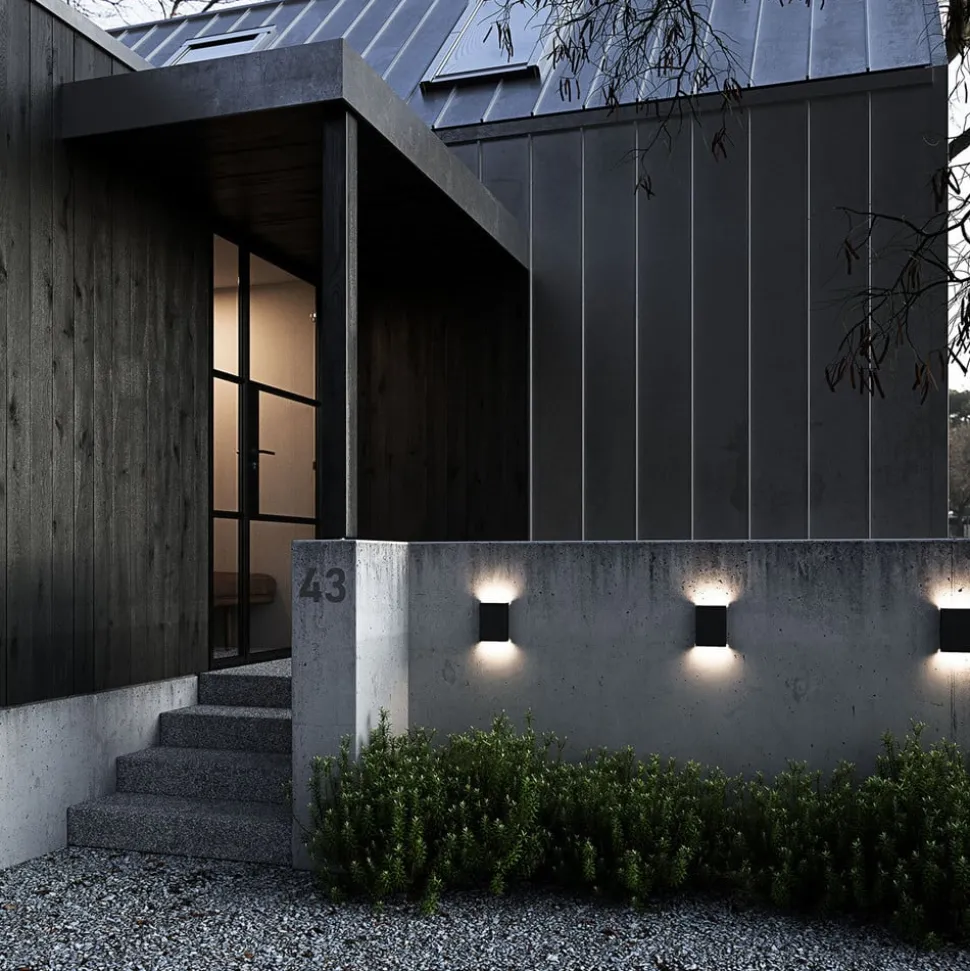 LED buiten wandlamp Fold, 15 X 21cm, zwart