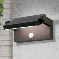 LED buiten wandlamp Ginger, sensor, antraciet, IP54