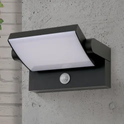 LED buiten wandlamp Ginger, sensor, antraciet, IP54