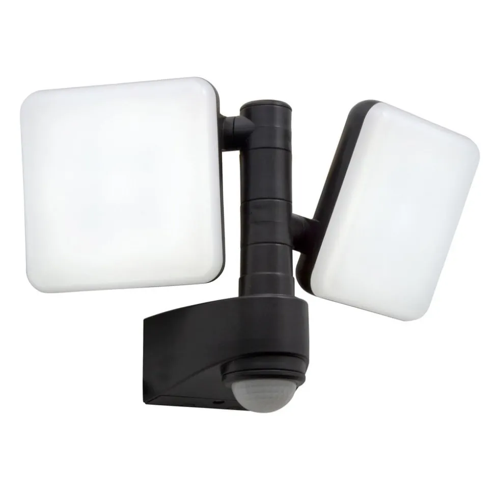 LED buiten wandlamp Jaro, sensor, tweelamps