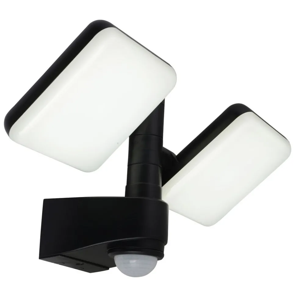 LED buiten wandlamp Jaro, sensor, tweelamps