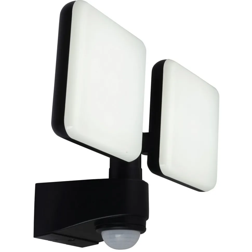 LED buiten wandlamp Jaro, sensor, tweelamps