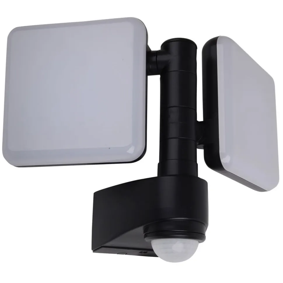 LED buiten wandlamp Jaro, sensor, tweelamps