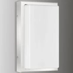 LED buiten wandlamp Julea, roestvrij staal, glas, bewegingsmelder