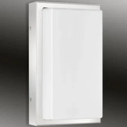 LED buiten wandlamp Julea, roestvrij staal, glas, bewegingsmelder