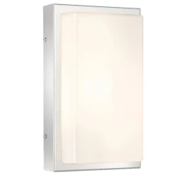 LED buiten wandlamp Julea, roestvrij staal, glas, bewegingsmelder