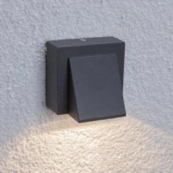 LED buiten wandlamp Marik, antraciet, metaal, IP54