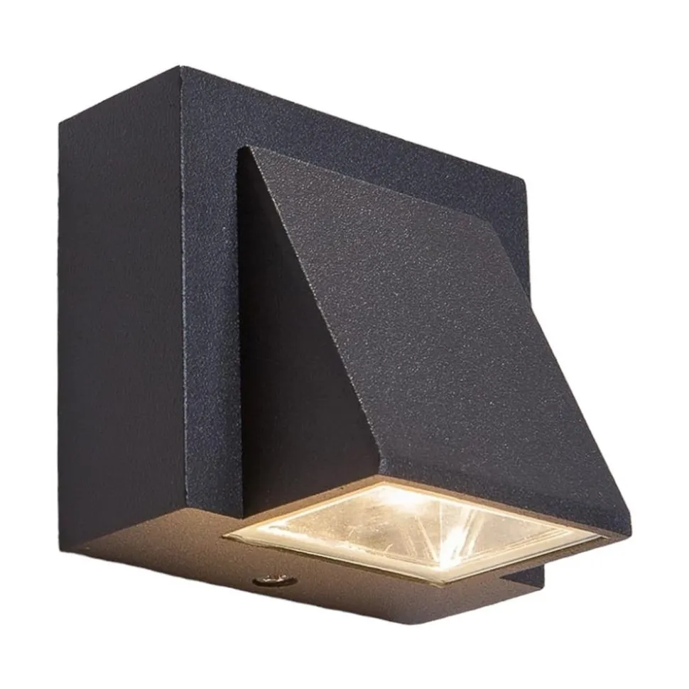 LED buiten wandlamp Marik, antraciet, metaal, IP54