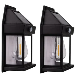 LED buiten wandlamp Mira, sensor, zwart, set van 2 IP44