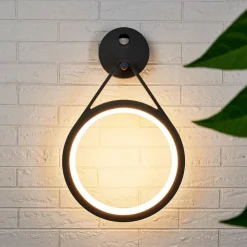 LED buiten wandlamp Mirco met sensor, ringvormig