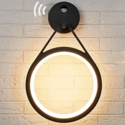 LED buiten wandlamp Mirco met sensor, ringvormig