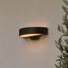 LED buiten wandlamp Monay Round, zwart, IP44
