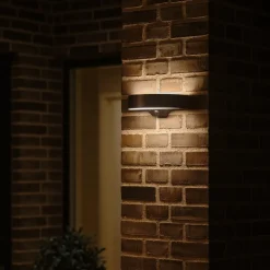 LED buiten wandlamp Monay Round, zwart, IP44